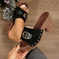 thumbnail image 4 of Dakaela Womens Heel Sandals Open Toe Summer Dressy Platform Slide Shoes Casual Slide Sandal, 4 of 7