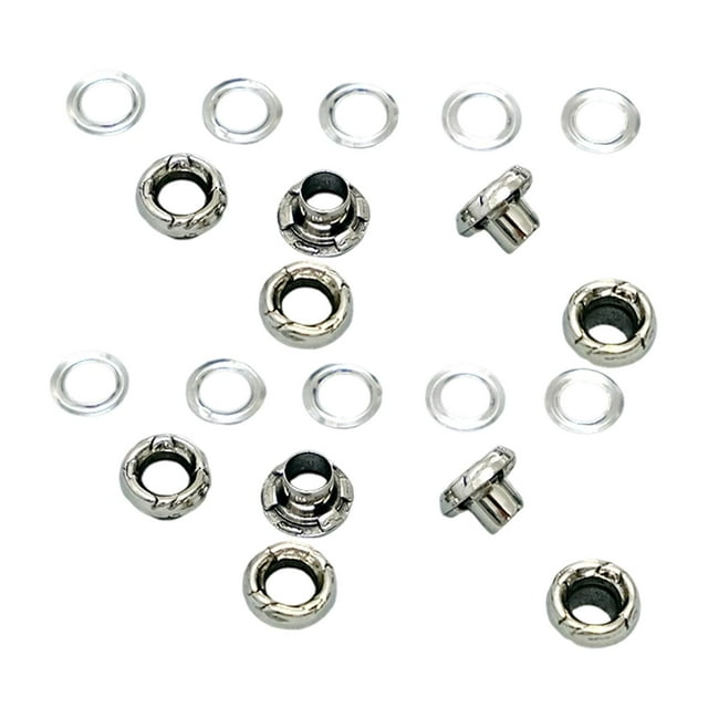 yuksok 10x Œillets Kit Multifonction Œillets Facile à Utiliser Œillets en Métal Pratiques avec Rondelles pour Ceintures en Cuir Chaussures en Toile Style B