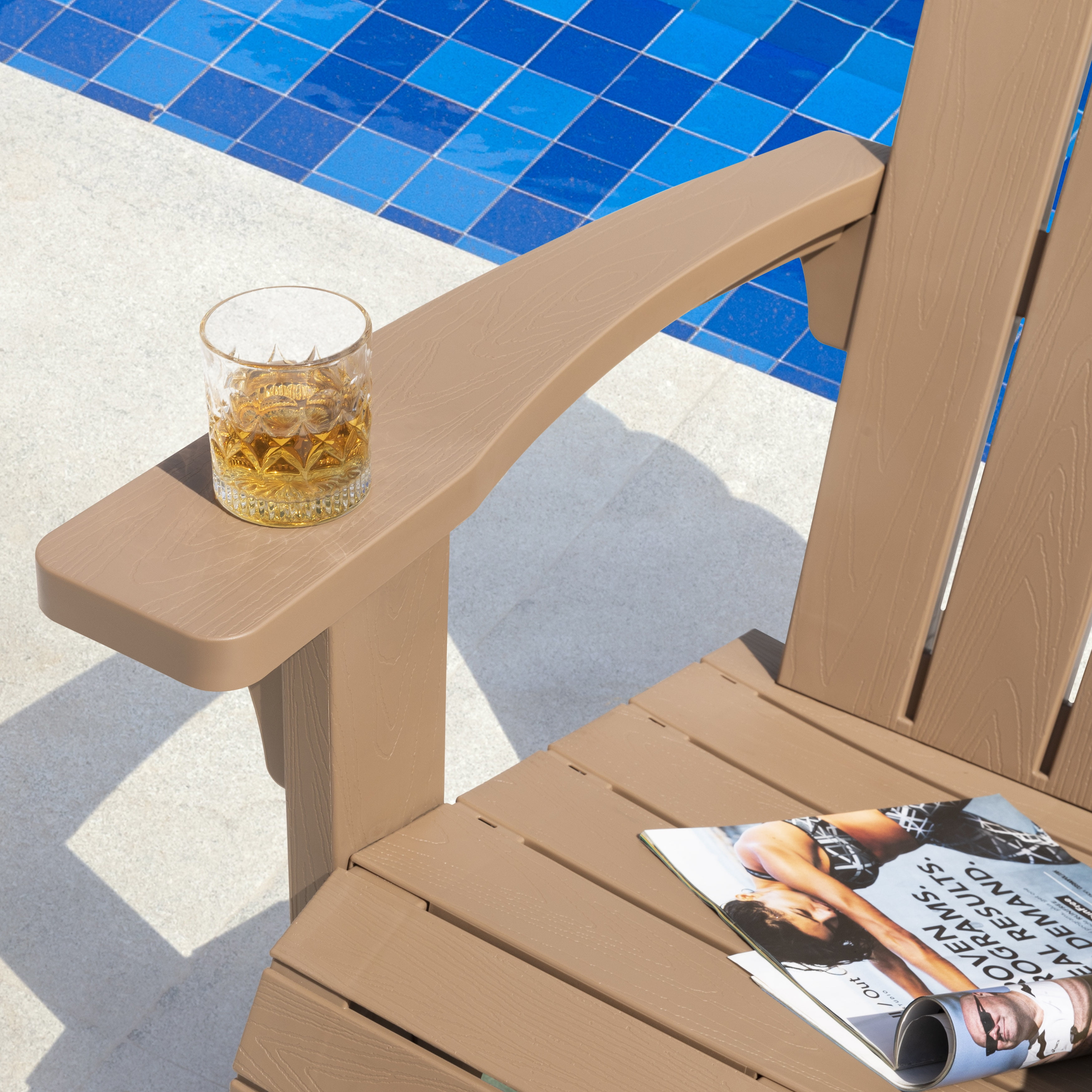 Nuu Garden Adirondack Chair, Patio Chair Weather-Resistant, Outdoor Chair, Lawn Chair with Widened Armrests, Fire Pit Chair for Deck, Outdoor, Porch, Backyard, Garden, Champagne