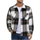 thumbnail image 1 of pstuiky camisas de manga larga para hombre, Camisa tipo cárdigan de manga larga con solapa y botones con estampado a cuadros informal para hombre. camisetas de hombre xxl, 1 of 3