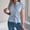 *Blue, variant on Womens Button Short Sleeve Shirt with Waist Drawstring,Casual Solid Chiffon Work Blouse Blue,Womens Plus L