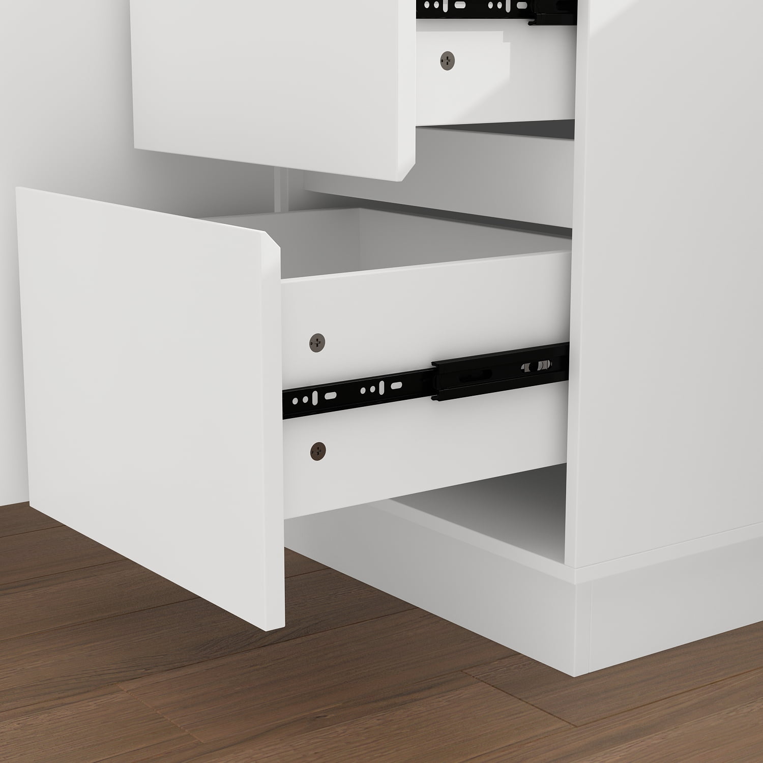 KULAGAGA L Shaped Standing Desk Height Adjustable, 54.3" W Electric Sit Stand Desk with Drawers & Storage Cabinet, Reversible Home Office Table Corner Computer Workstation, White (29.5"-44.5" H)