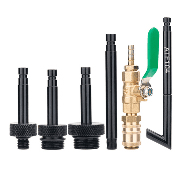Auto Transmission Fluid Oil Filling Filler Adapter Shut Off Valve Filler Adapter for Most Car Contains 5 Connectors,1 * valve 5 * fueling connector
