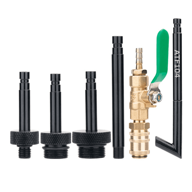 Adaptateur de Remplissage d'Huile Fluide à Transmission Automatique, Adaptateur de Remplissage de Valve d'Arrêt pour la Plupart des Voitures, Contient 5 Connecteurs