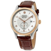 Wenger Men's Silver Dial Leather Strap Watch 79313C