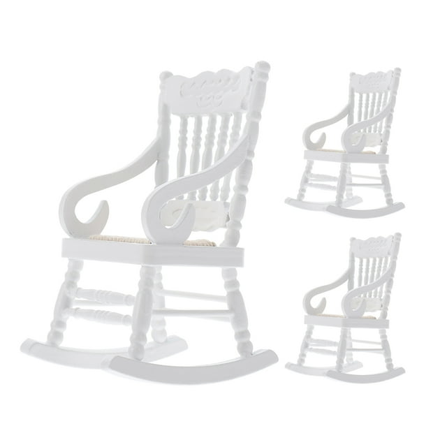 BEADCEST 3Pack Miniature Furniture Rocking Chair Wooden for Home and Christmas Decorations