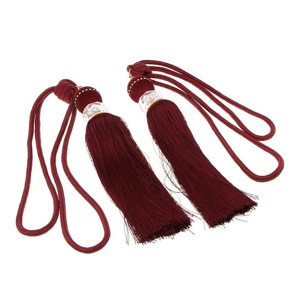 1 par de borlas Tieback cortina moderna con flecos colgante para decoración rojo