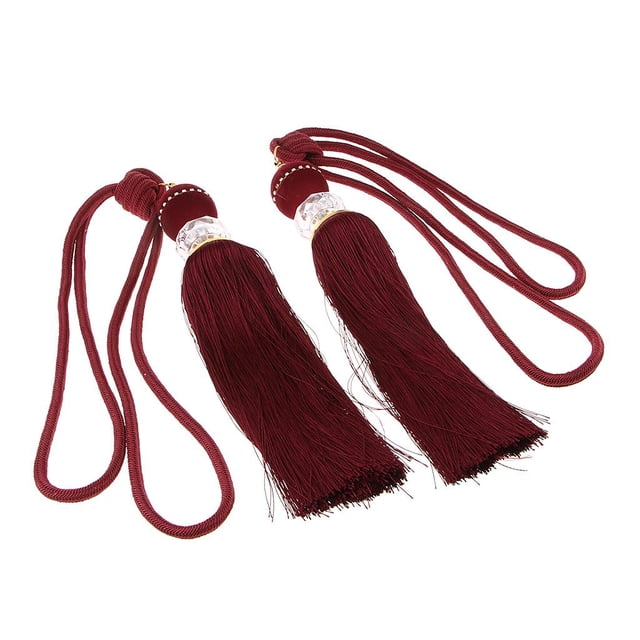 1 par , bos colgantes para cortinas, alzapaños de cuerda, cortinas, alzapaños, bor, cuerda para ventana, para habitación de rojo Soledad Cortina Tieback borlas Fringe