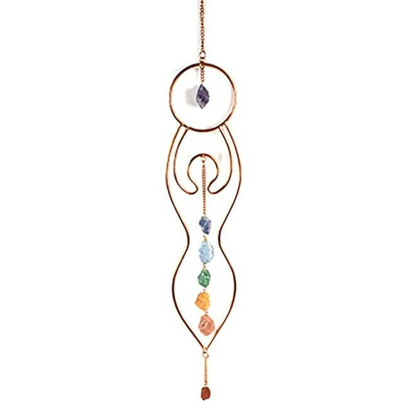 AzureGreen FWH8051 19 x 3 in. Goddess with Charka Stones Wall Hanging