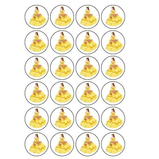 Belle Beauty And The Beast Edible Frosting Cupcake Toppers 24ct Abpid Walmart Com Walmart Com