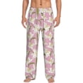 thumbnail image 2 of Goofa Lilies Flowers Printed Soft Pajama Pants for Men, Wide Leg Comfy Casual Lounge Yoga Pants-X-Large, 2 of 9