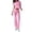 Z025_Pink, variant on Womens 2 Piece Sets Fall Outfits Lounge Set Crew Neck Wide Leg Pants Matching Sets, for Work and Casual with Pockets