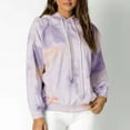 thumbnail image 6 of RQYYD Womens Tie Dye Hoodies Casual Loose Pullover Sweatshirts Tunic Top Color Block Long Sleeve Fall Drawstring Tops Purple S, 6 of 9