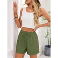 thumbnail image 4 of Women'S Shorts Casual Summer Shorts High Waisted Comfy Pull on Shorts with Pockets Green M, 4 of 9