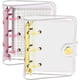 thumbnail image 1 of Cuaderno transparente, cuaderno de anillas, 2 juegos de mini cuadernos de anillas de 3 anillas, cuaderno de bolsillo transparente de PVC con botón a presión, mini cuaderno de bolsillo, 1 of 5