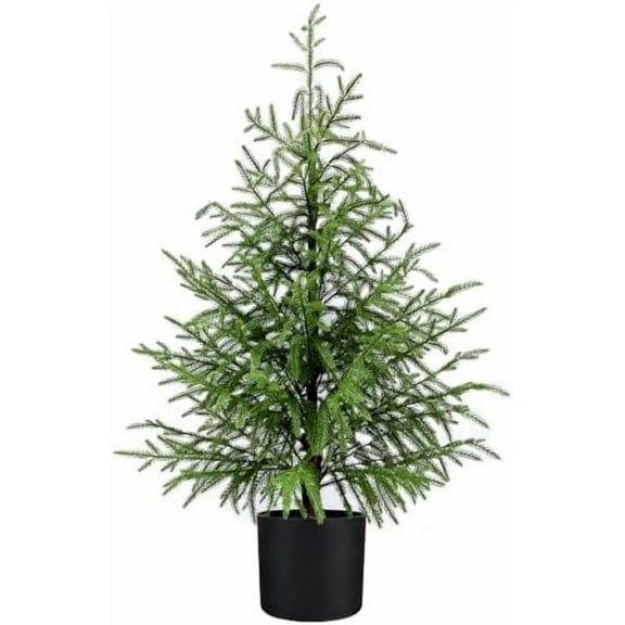 3FT Artificial Norfolk Pine Christmas Tree Real Touch Faux Tree with Black Pot,Realistic Indoor Holiday Decor for Christmas Entryway,Living Room & Office
