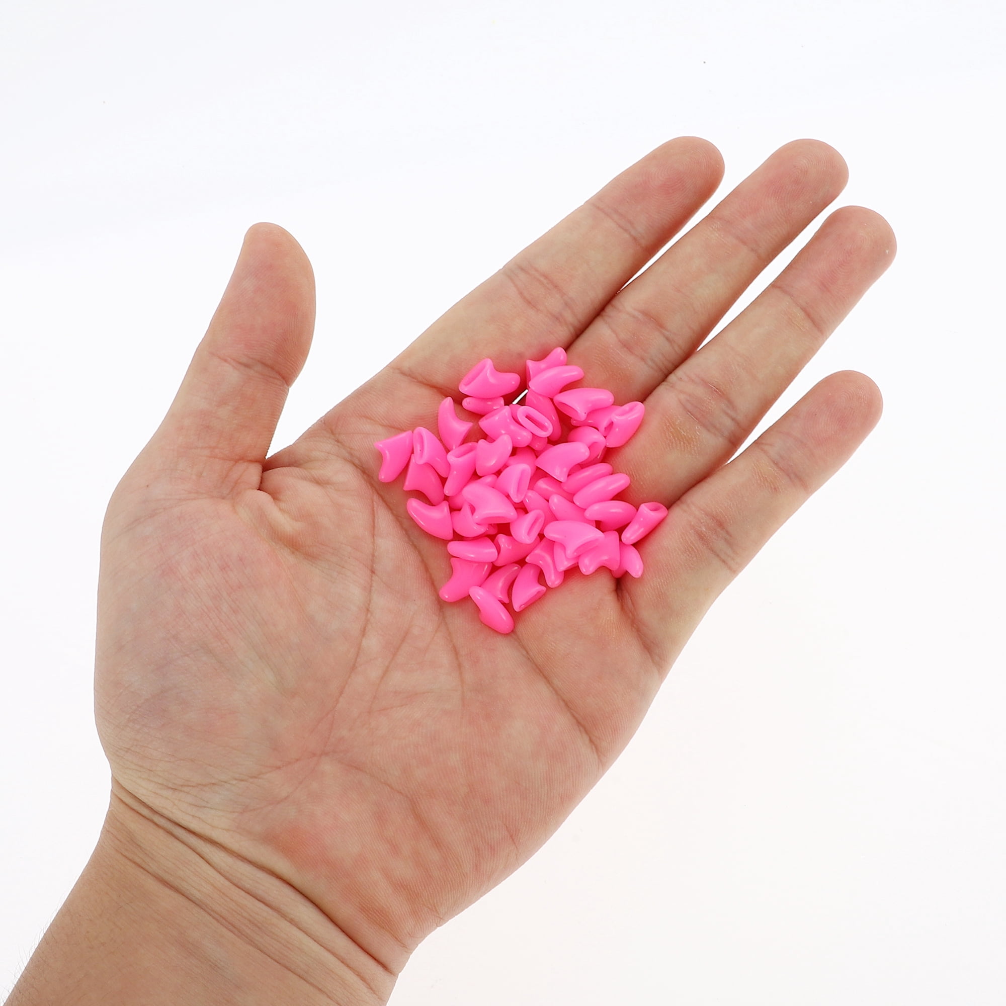 Unique Bargains Anti-scratch Pet Nail Caps for Dog 50 Pcs Rose Red Small