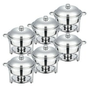 6 Pack Chafing Dish Buffet Set 5L Stainless Steel Chafers for BBQ Parties More
