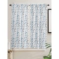 thumbnail image 5 of Blue Grey Botanical Bathroom Window Curtain, Spring Floral Summer Farmhouse Light Filtering Coffee Kitchen Curtains, Bedroom Living Room Curtains 2 Panel 84"x63", 5 of 6