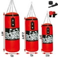 thumbnail image 2 of Kids Boxing Punching Bag Set - 4ft Leather Heavy Boxing Bag with Gloves & Bandage for Kids Children Youth Boxing, MMA, Home Gym & Martial Arts Training Equipment (Unfilled), Yellow, 2 of 10