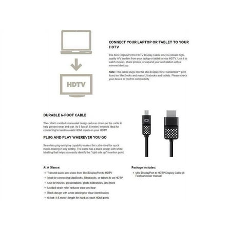 Belkin - 6' Mini DisplayPort-to-HDMI Cable - Black