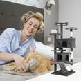 thumbnail image 5 of CL.HPAHKL 54in Cat Tree Tower, Multi-Level Cat Tower Furniture Activity Center with Platform Scratching Posts Stand House Condo and Toy, Cat Condos for Indoor Cats Kitten Activity Relaxing, Ashy, 5 of 7