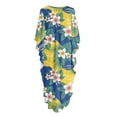 thumbnail image 5 of Xoenoiee Tropical Plumeria Flower Print Mumu Dresses for Women Plus Size, Monstera Palm Leaves Bohemian Kaftan Dress Batwing Sleeve Caftan Beach Cover Up Summer Long Maxi Nightgown Soft Loungewear, 5 of 7
