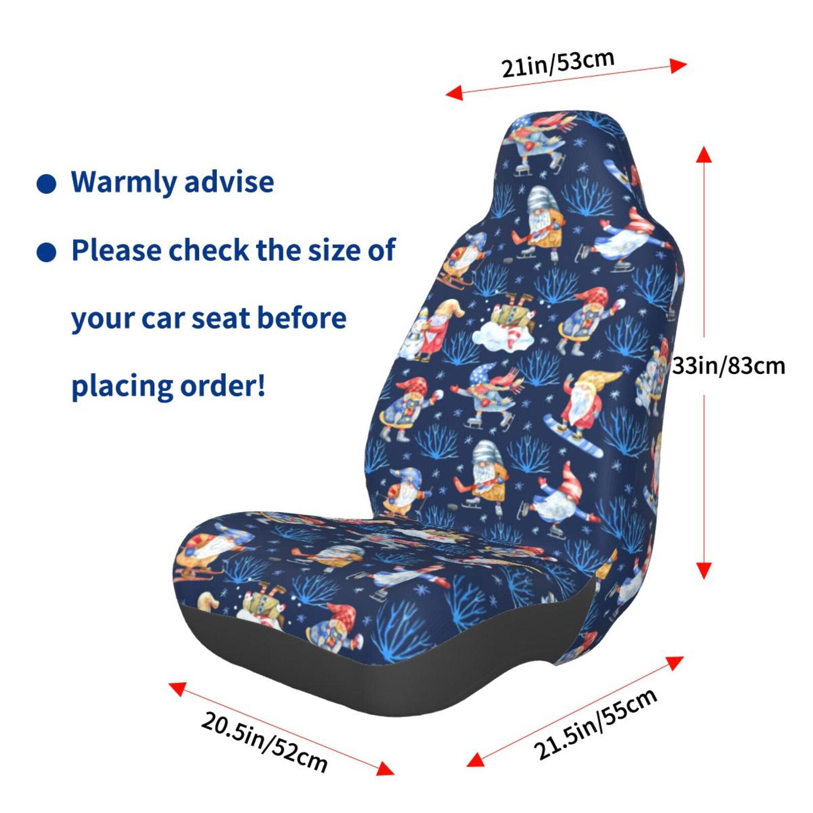 Naloa Winter old man Playtime Car Seat Covers Universal Front Seat Coves for Car Accessories ,Padded Car Covers for Automotive, SUV, Truck, and Van