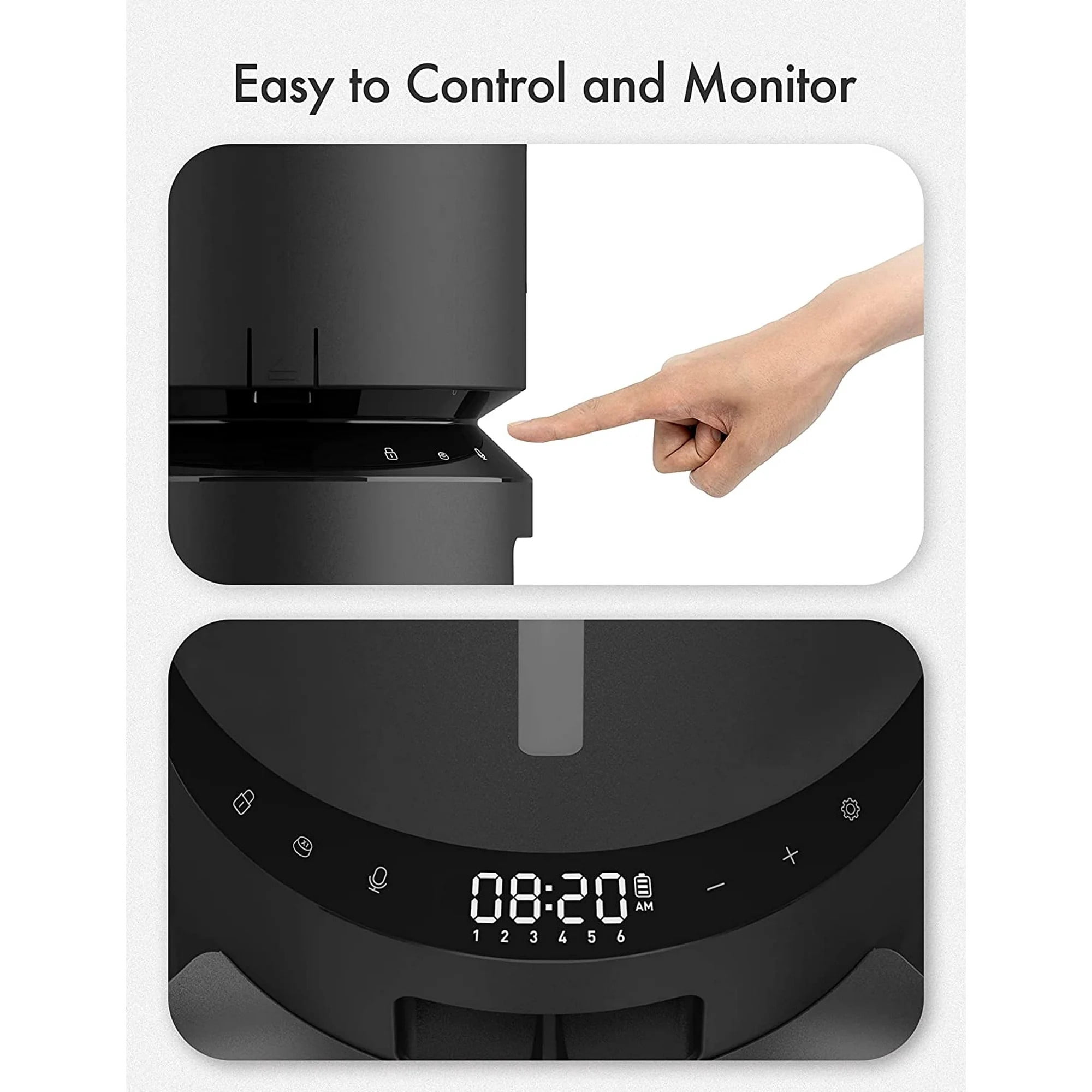PETLIBRO  Automatic Cat Feeder, Single Stainless Tray for Cats & Dogs, 5G WiFiApp Control,Black