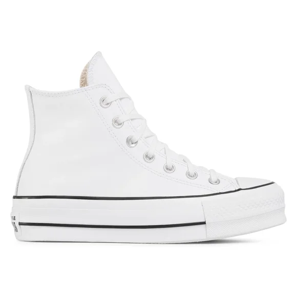 Tenis Converse Mujer 561676C Chuck Taylor All Star Plataforma de Piel Blanco 24 cm