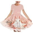 thumbnail image 1 of LOVZFMLL Robe Extensible à Manches Courtes Robe de Pâques à Manches Courtes Col Rond Jupe de Danse pour Enfants, 1 of 4