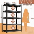 thumbnail image 2 of Metal Garage Shelving Unit, Heavy Duty 5-Tier Adjustable Storage Rack, Steel Shelving, 3020 lbs Capacity, Industrial Shelves for Heavy Tools and Equipment, Ideal for Garage, Basement, Black, 63", 2 of 8