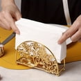 thumbnail image 4 of 1pc, Tissue Dispenser, Fan-shaped Hollow Design Napkin Holder, Metal Napkin Rack For Kitchen Countertop, Dining Table, Table Decoration, Ramadan Decorative Tissue Dispenser, Home Decoration, 4 of 7