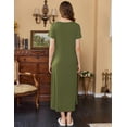 thumbnail image 5 of Ekouaer Women's Maternity Nursing Dresses Summer Short Sleeve Split Long Dresses for Breastfeeding Black M Army Green XXL, 5 of 6
