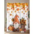 thumbnail image 4 of Fsddascl Thanksgiving Gnomes Shower Curtain Set - 48" x 72" Washable Bathtub Curtain with 12 Hooks, Fall Sunflower Maple Leaf Pumpkin Waterproof Fabric Stall Shower Curtains for Bathroom/Bathtub, 4 of 6