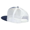 thumbnail image 2 of Big Size 5 Panels Mesh Flat Bill Snapback - Navy White XL-3XL, 2 of 5