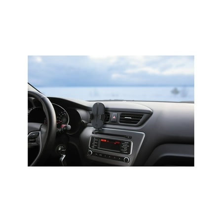 Kenwood - Motorized Clamping Qi Charging Phone Mount - Black