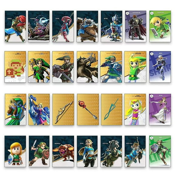 28 Mini Legend of Zelda Breath of the Wild Amiibo NFC Cards for Nintendo Switch,NFC Cards Compatible with Amibo Legend of Zld Breath of The Wild