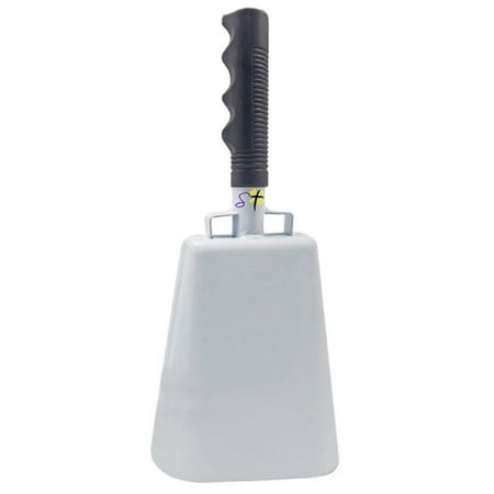 11.2 inch White Bell Black Handle Cowbell with Stick Grip Handle Used for Cheering at Sporting Events - Cow Bell by Stewart Tradingâ?¢