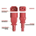 thumbnail image 4 of Cable Leader 8ft 14 AWG Computer Power Extension Cord IEC320 C13 to IEC320 C14, Red, 4 of 5