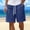Navy, variant on LPZOOGU Men's Linen Blend Casual Shorts Elastic Drawstring Waist Summer Shorts with Decorative Buttons for Beach & Daily Wear