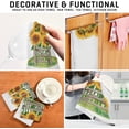 thumbnail image 3 of Rustic Wooden Fence Sunflowers Kitchen Dish Towels Set of 1, Watercolor Washable Tea Towels Dishcloths Lint-Free 18x28 Inch Fast Drying for Kitchen Restaurant Bar Clean, 3 of 6