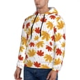 thumbnail image 3 of Naloa Maple Leaf Men's Casual Hooded Collar Drawstring Hoodies Pullover Sweatshirts Casual Long Sleeve Shirts-3X-Large, 3 of 7