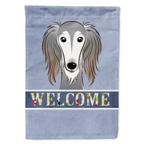 Caroline's Treasures BB1415CHF Saluki Welcome Flag Canvas House Size , Large, multicolor