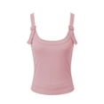 thumbnail image 4 of Gunia Ribbed Womens Tank Tops Classic Solid Camisole Layering Piece Casual Daily Wear Soft Stretchy Comfort Fit Cami Tops For Women Light Pink, 4 of 5
