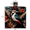 thumbnail image 2 of Woodpecker Large Canvas Picnic Blanket Waterproof Backing, Portable Foldable Beach Mat, Outdoor Camping Rug with Handles and Durable Material, Family Size 79" x 79" Gray Stripe Pattern, 2 of 6