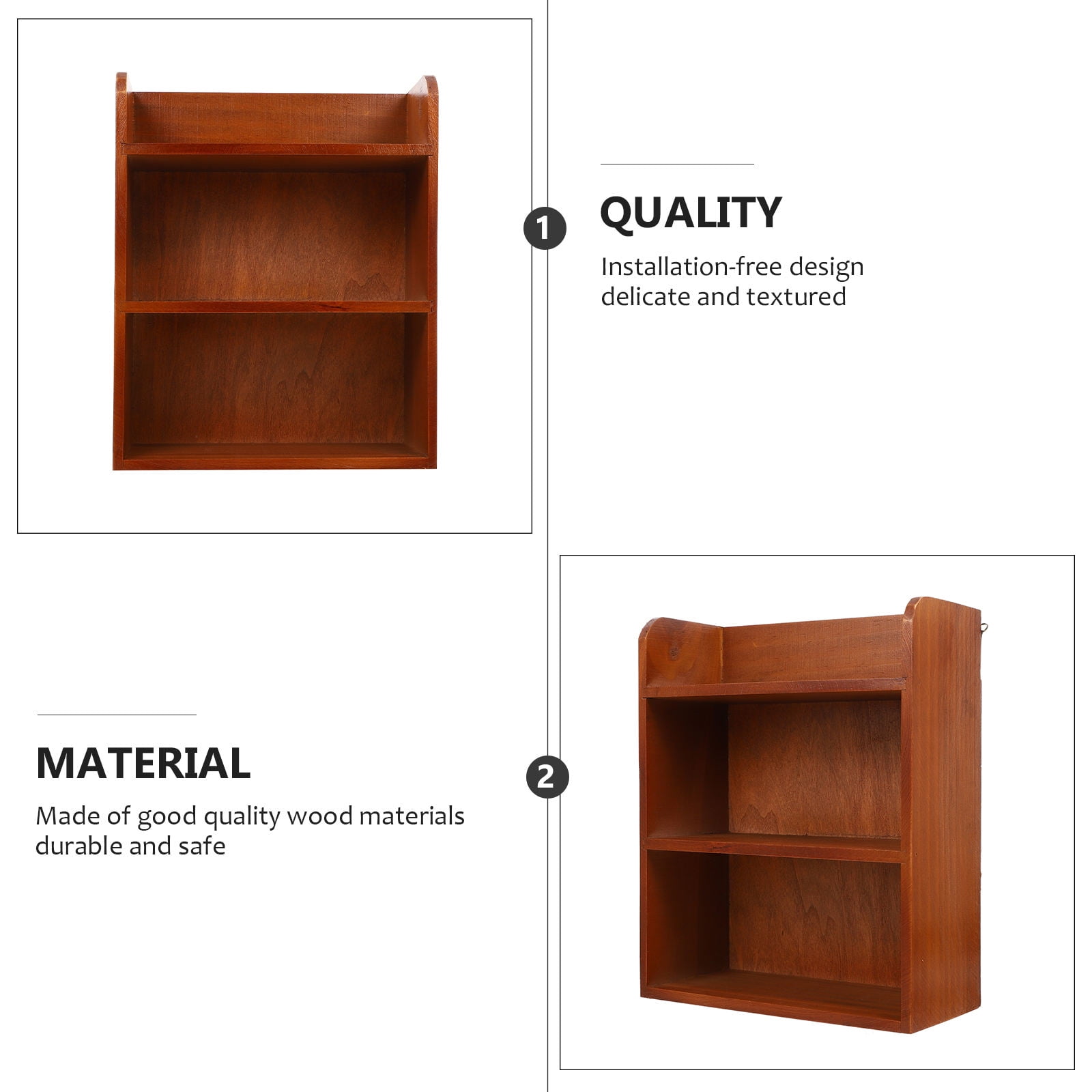 Raindrops  Organizer Multi-layer Solid Wood Rack Wooden Desk Mini Storage Holder