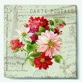 thumbnail image 1 of Fleurs Peintes en Rouge sur Carte Postale Vintage II - Toile Encadrée de Ferme, 1 of 3