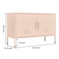 thumbnail image 5 of Marcree Metal Storage Cabinet, Media Console Cabinet 2 Doors, Metal Locker Storage Cabinets with Adjustable Shelf for Living Room, Bedroom, Pink, 5 of 7