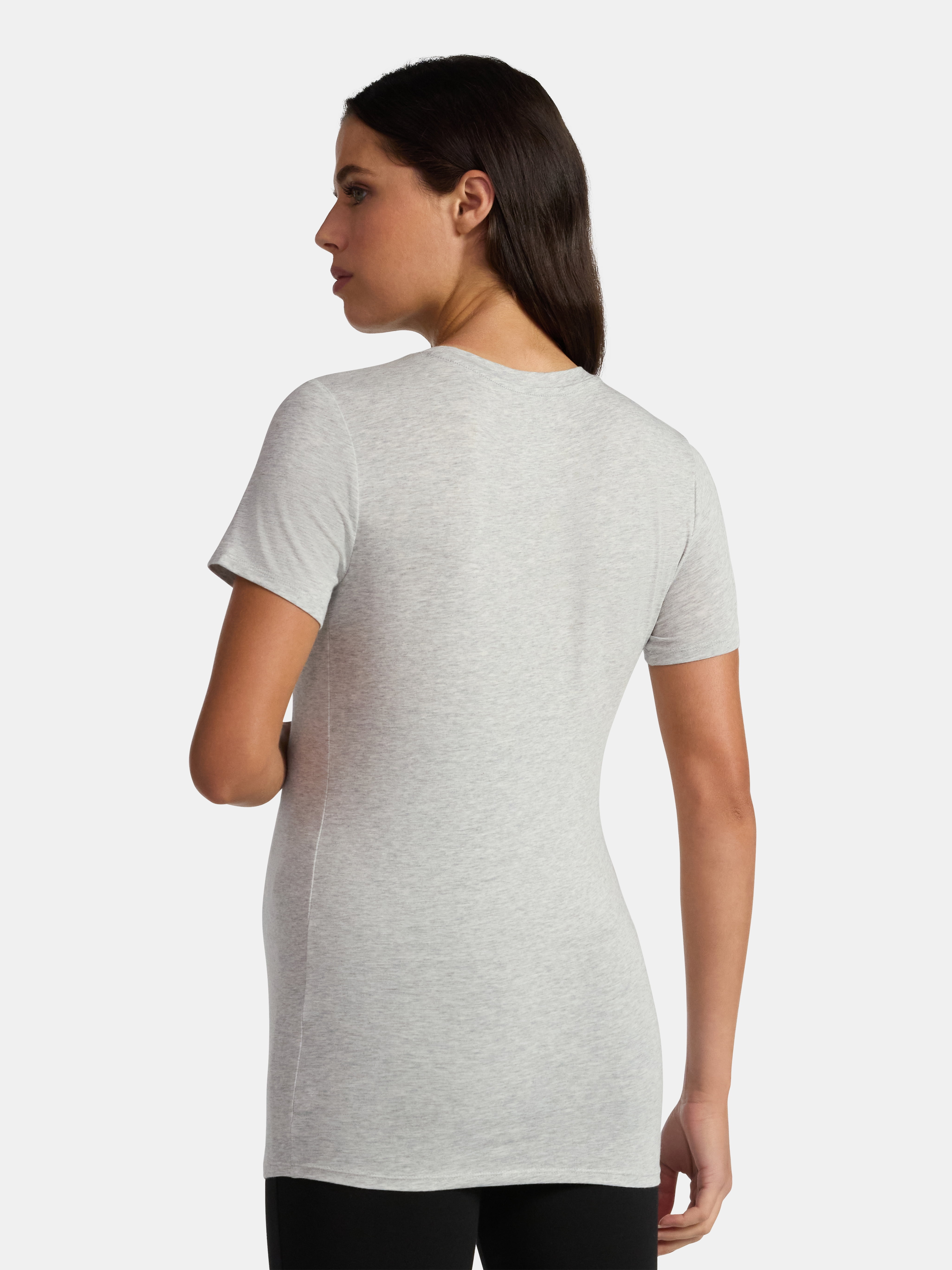 Time and Tru Women's Maternity Non-Shirred Short Sleeve Tee, Sizes S-XXL